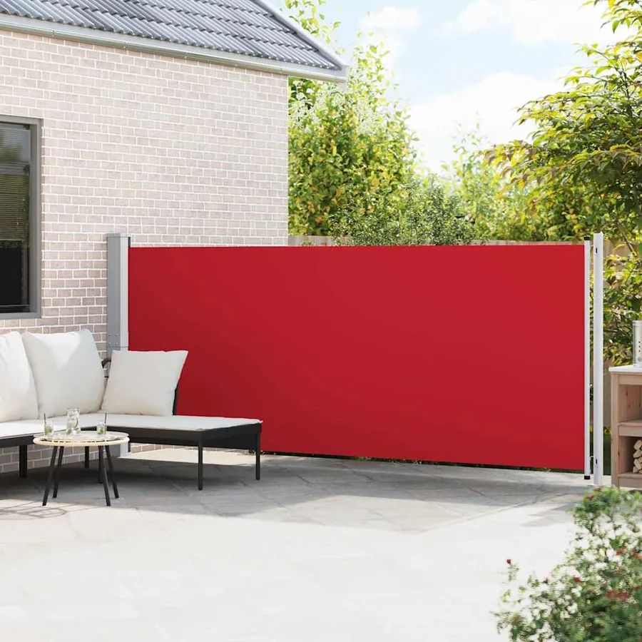 Auvent latéral rétractable de patio 600x160 cm rouge - 3