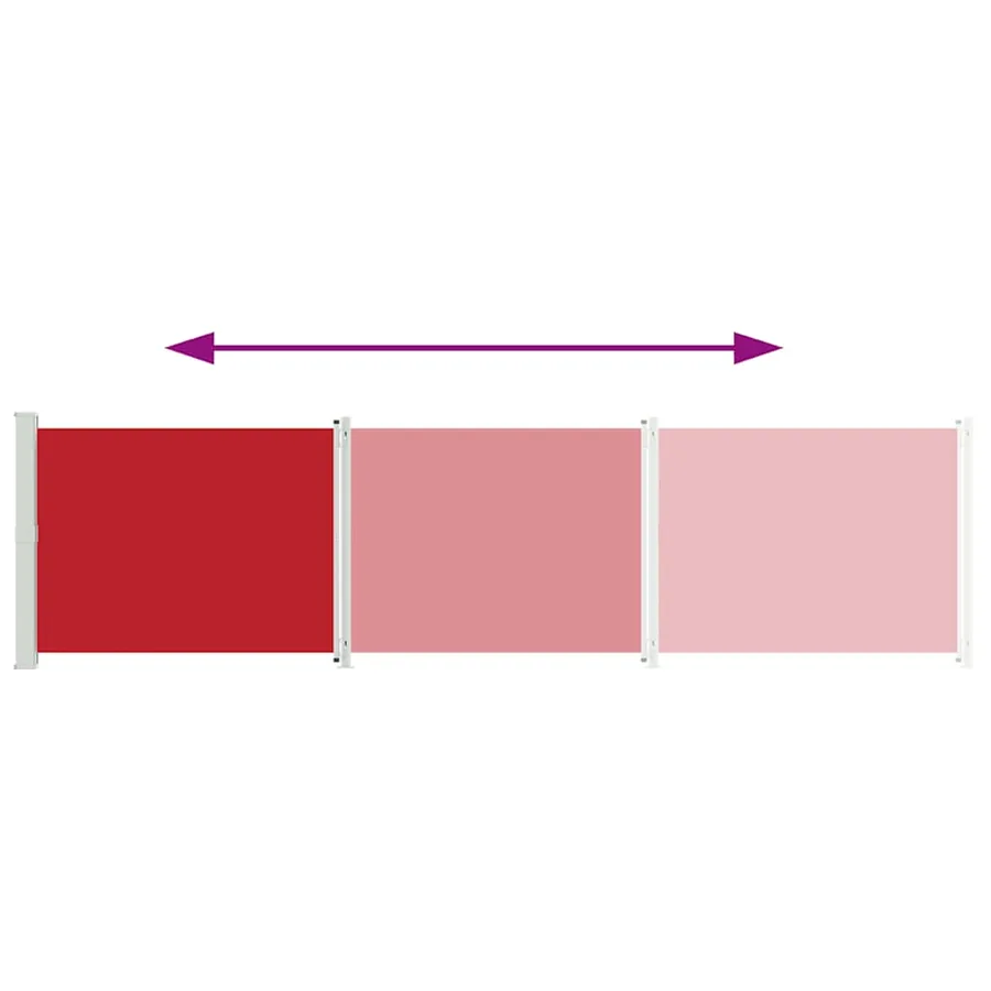 Auvent latéral rétractable de patio 600x160 cm rouge - 7