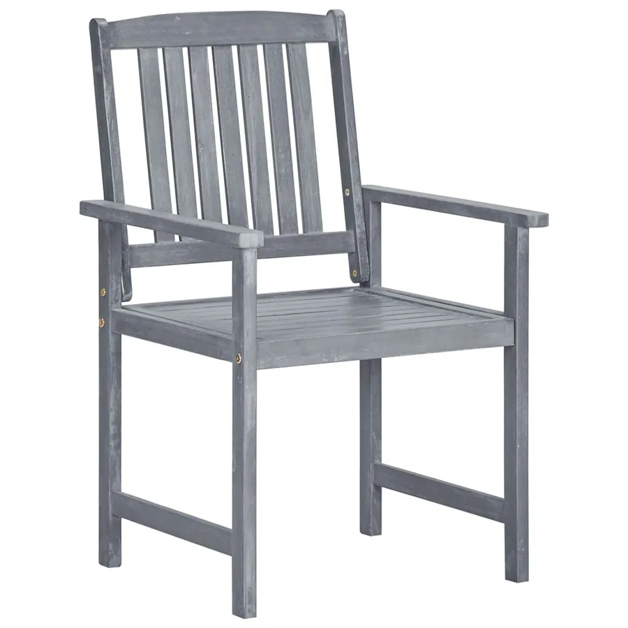 Chaises de jardin lot de 6 Bois d'acacia massif Gris - 2