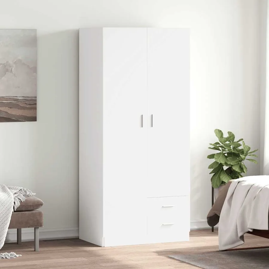 Garde-robe Blanc 80x52x180 cm Bois d’ingénierie