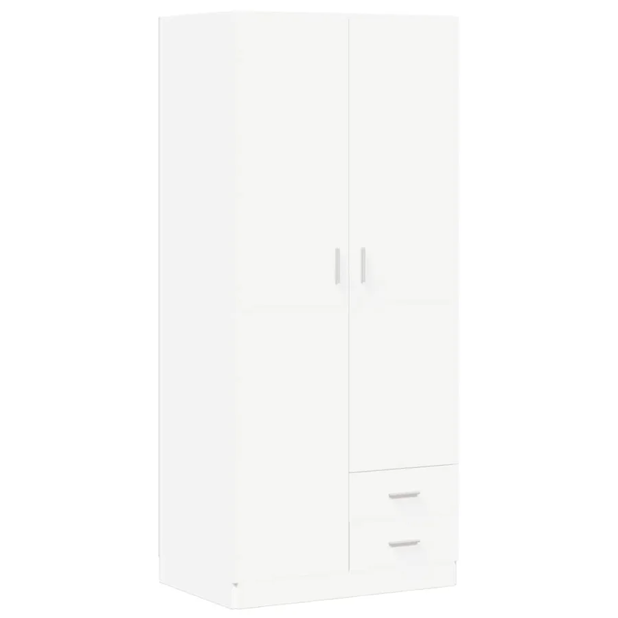 Garde-robe Blanc 80x52x180 cm Bois d’ingénierie - 2