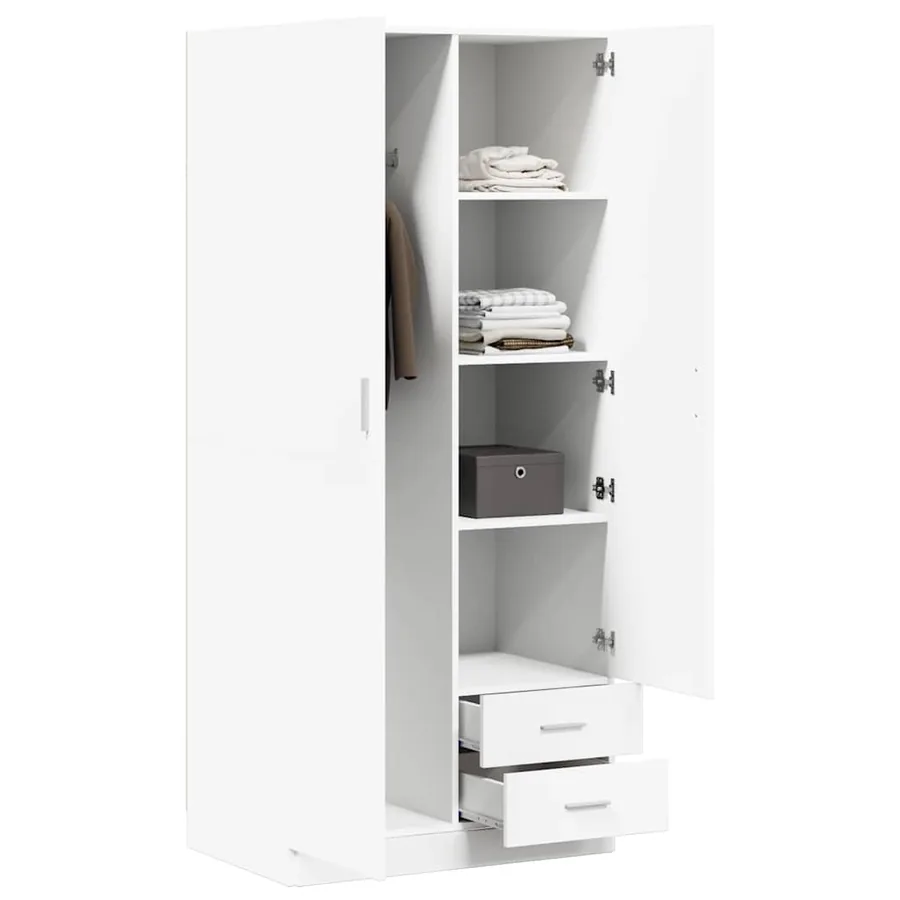 Garde-robe Blanc 80x52x180 cm Bois d’ingénierie - 3