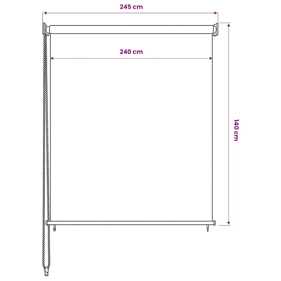 Store roulant d'extérieur 245 (l) x 140 (H) cm blanc - 6