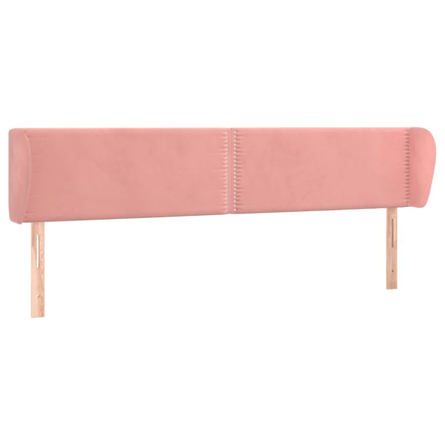 Tête de lit avec oreilles Rose 183x23x78/88 cm Velours - 2