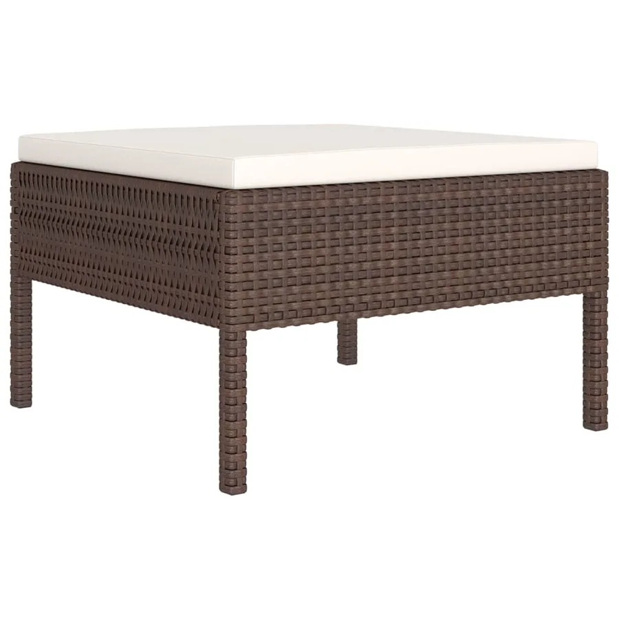 Salon de jardin 8 pcs avec coussins résine tressée marron - 3