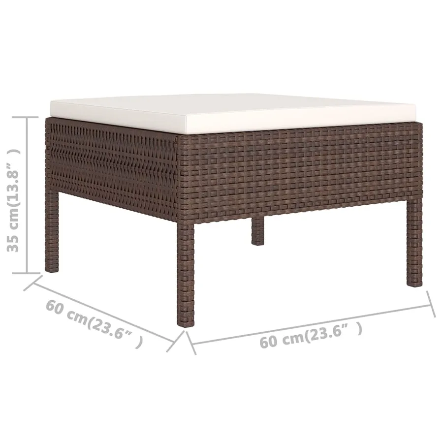 Salon de jardin 8 pcs avec coussins résine tressée marron - 7