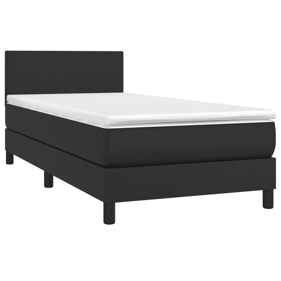 Sommier à lattes de lit avec matelas et LED Noir 100x200cm - 3
