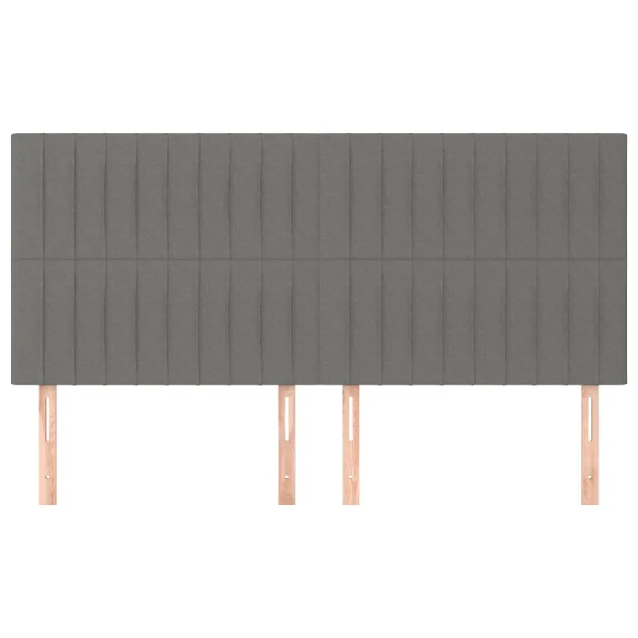 Tête de lit Gris foncé 160x5x118/128 cm Tissu - 3