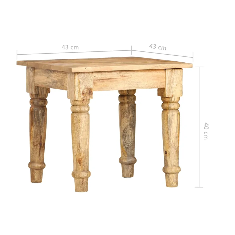 Table d'appoint 43 x 43 x 40 cm Bois de manguier massif - 5