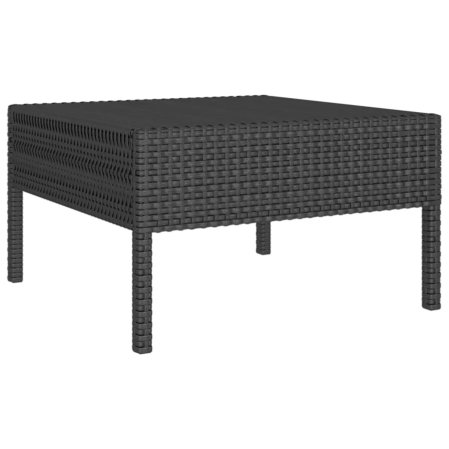 Salon de jardin 5 pcs avec coussins résine tressée noir - 3