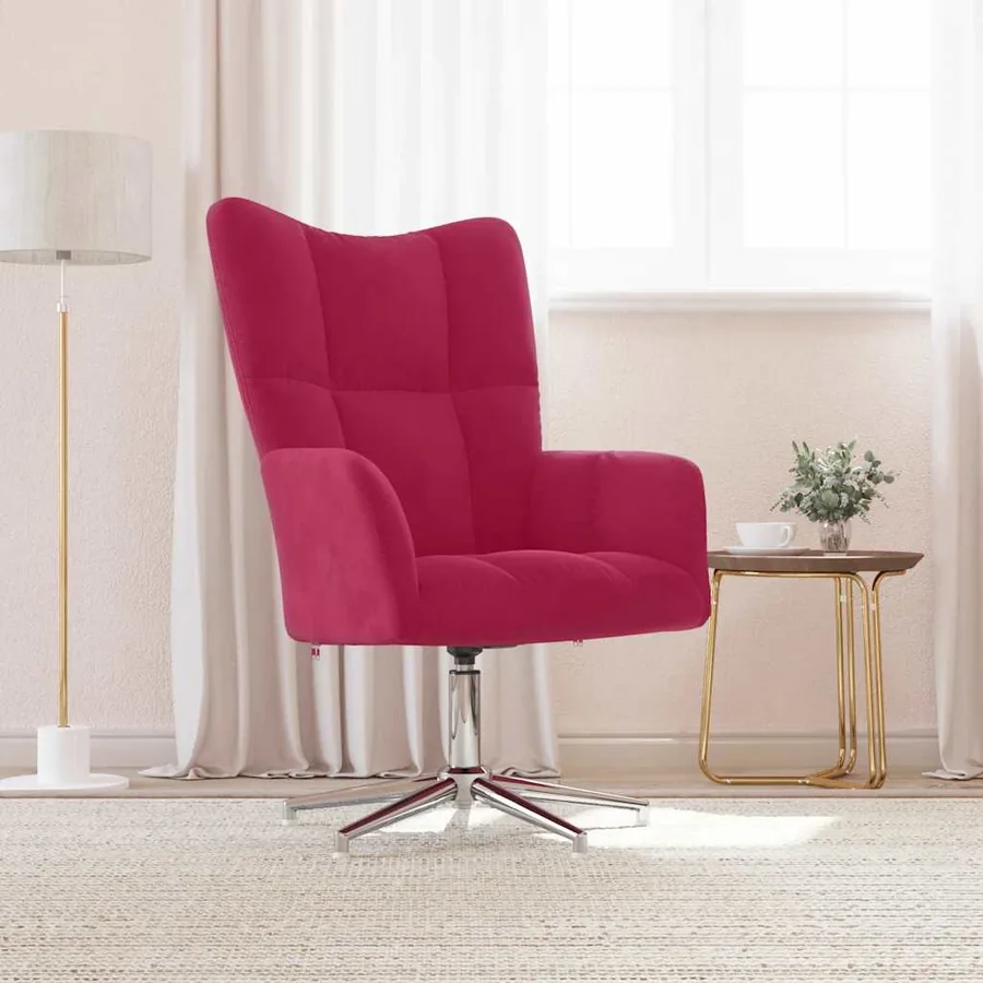 Chaise de relaxation Rouge bordeaux Velours