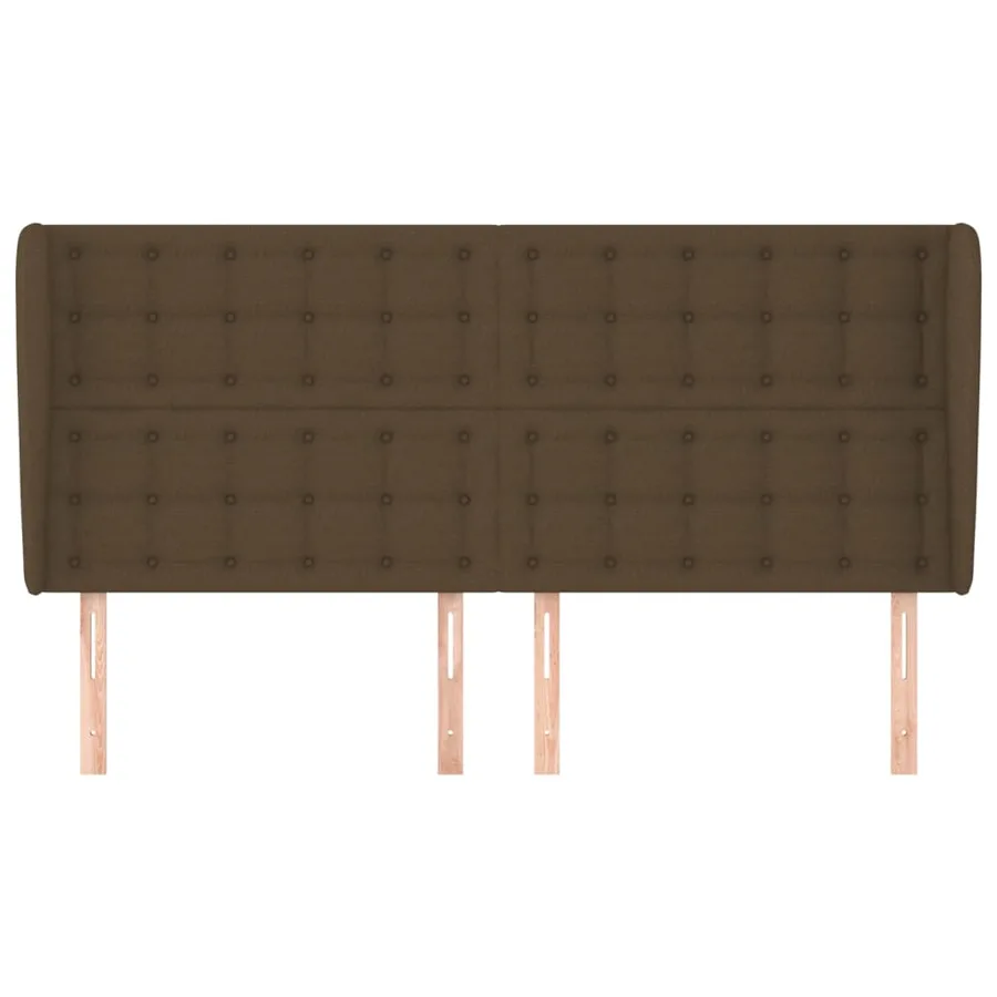 Tête de lit avec oreilles Marron foncé 163x23x118/128 cm Tissu - 3