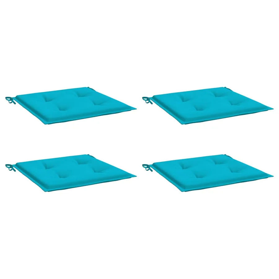 Coussins de chaise de jardin lot de 4 turquoise 40x40x4cm tissu - 3