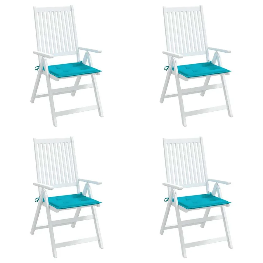 Coussins de chaise de jardin lot de 4 turquoise 40x40x4cm tissu - 4