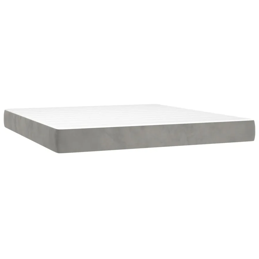 Matelas de lit à ressorts ensachés fermeté moyenne 193x203x20 cm velours - 2
