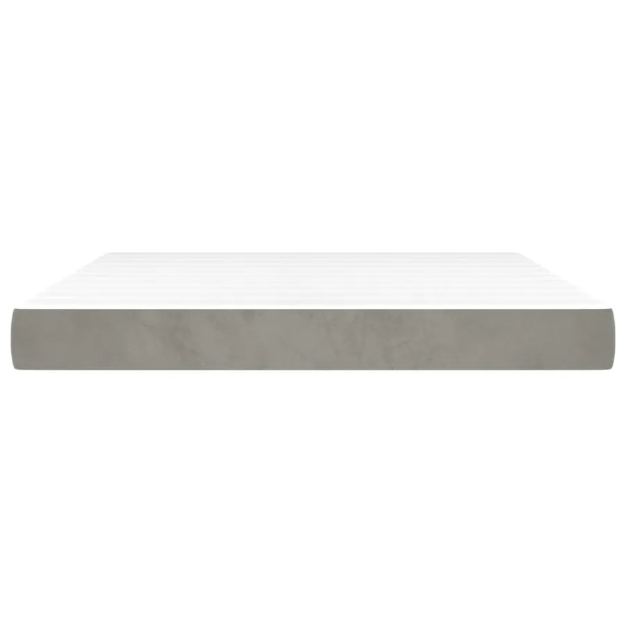 Matelas de lit à ressorts ensachés fermeté moyenne 193x203x20 cm velours - 3