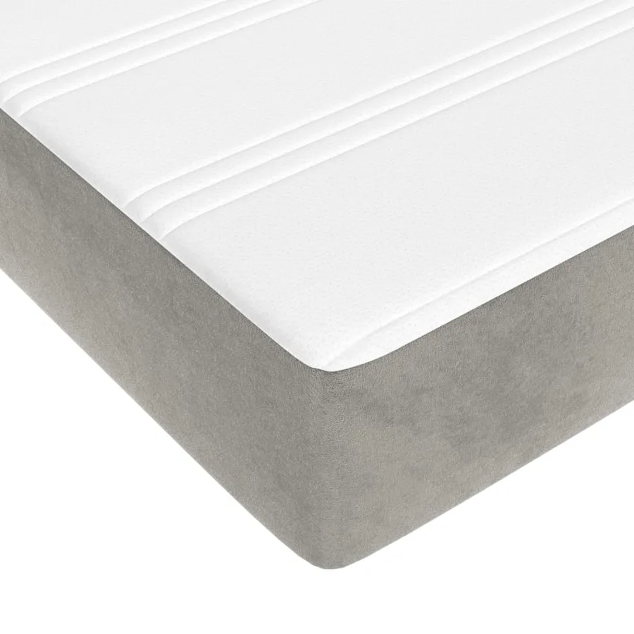 Matelas de lit à ressorts ensachés fermeté moyenne 193x203x20 cm velours - 5