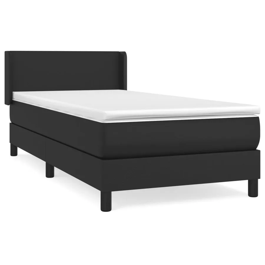 Sommier à lattes de lit avec matelas Noir 100x200 cm Similicuir - 2