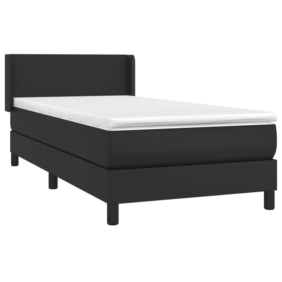 Sommier à lattes de lit avec matelas Noir 100x200 cm Similicuir - 3