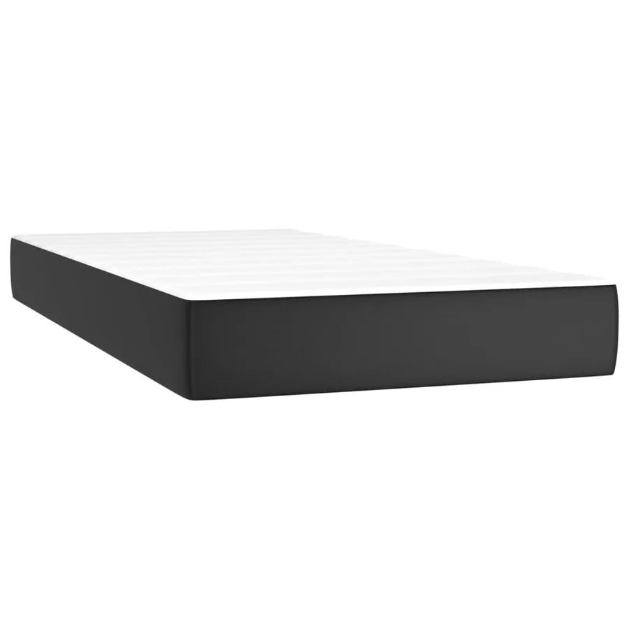 Sommier à lattes de lit avec matelas Noir 100x200 cm Similicuir - 5
