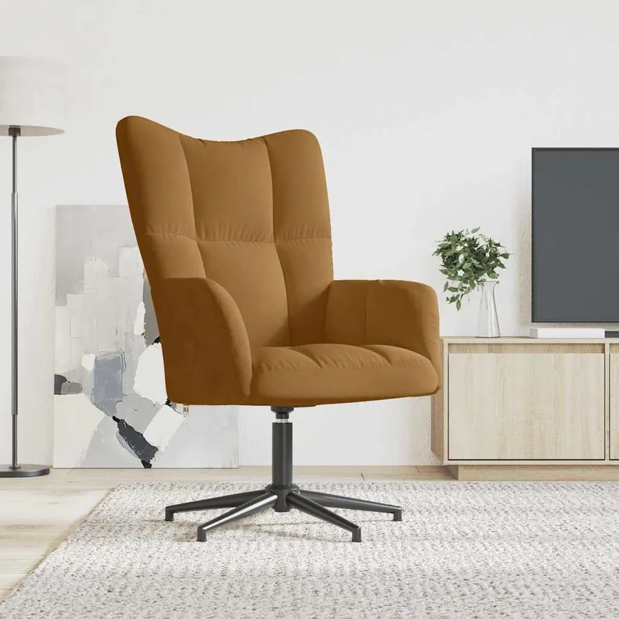 Chaise de relaxation Marron Velours