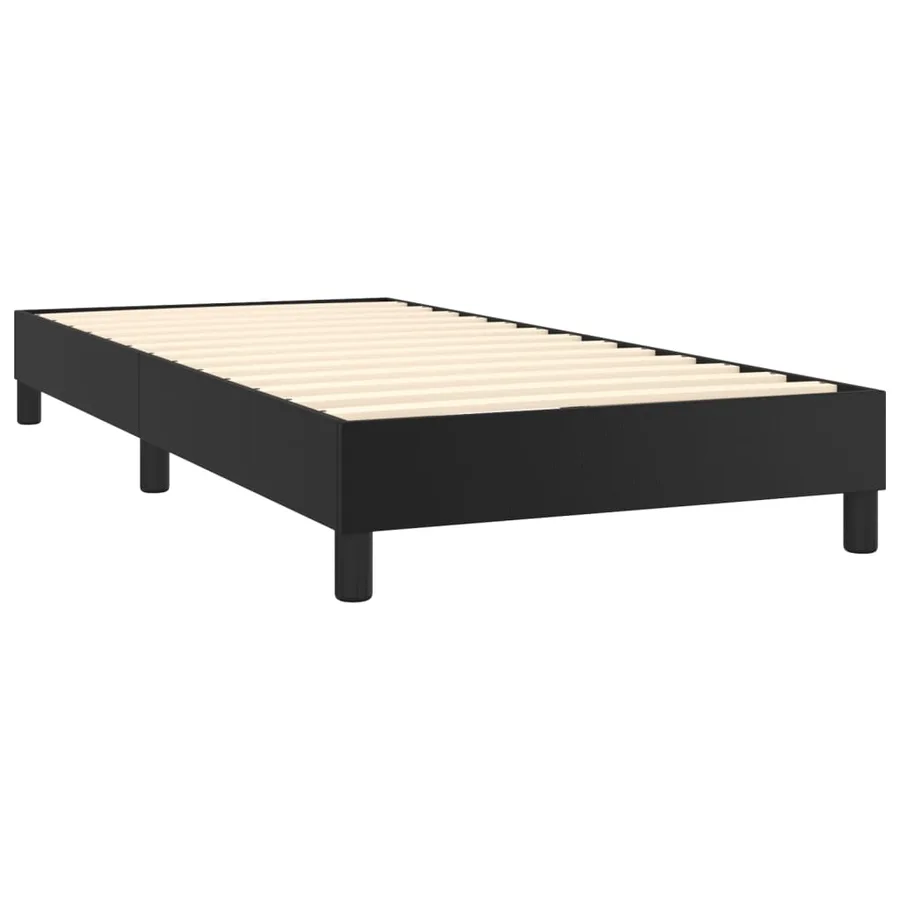 Sommier à lattes de lit avec matelas Noir 100x200 cm Similicuir - 4