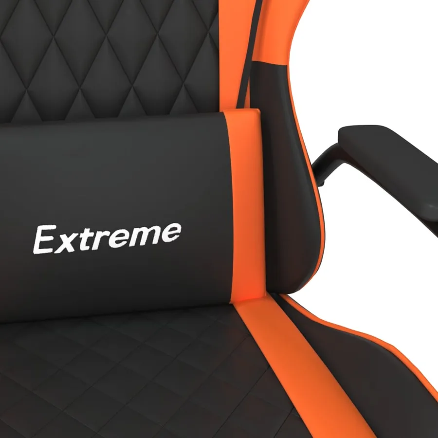 Chaise de jeu de massage Noir et orange Similicuir - 11
