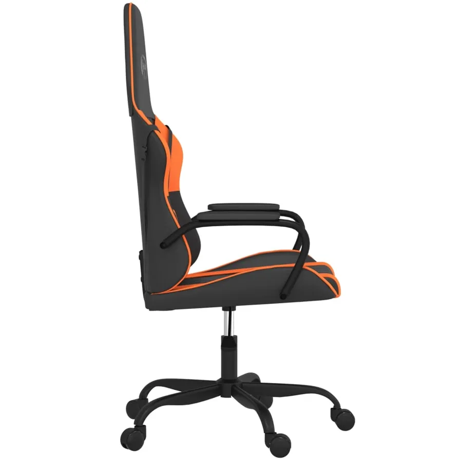 Chaise de jeu de massage Noir et orange Similicuir - 4