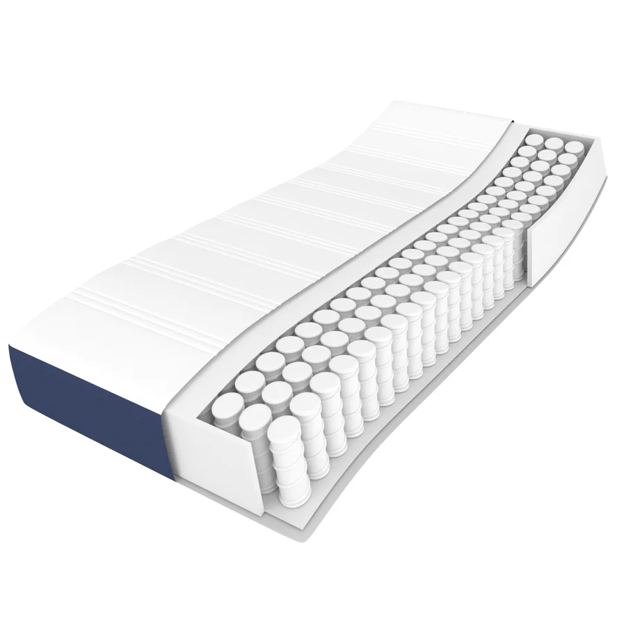 Sommier à lattes de lit avec matelas Bleu 90x200 cm Tissu - 11