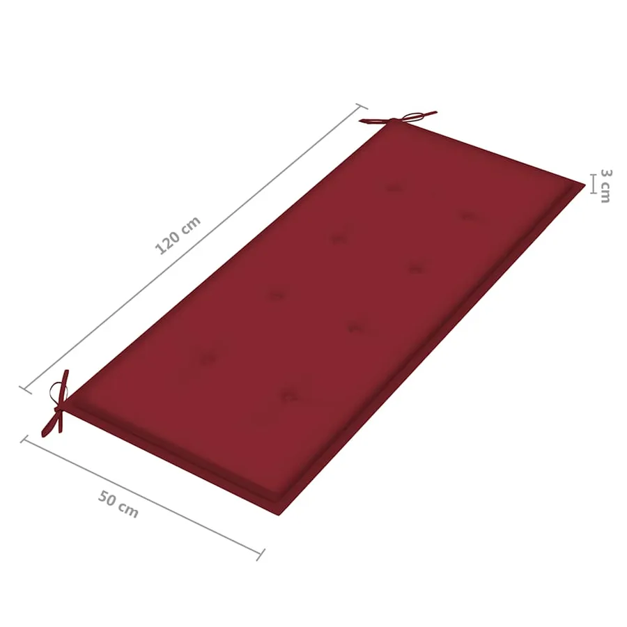 Banc de jardin 2 places avec coussin 120 cm Bois d'eucalyptus - 10