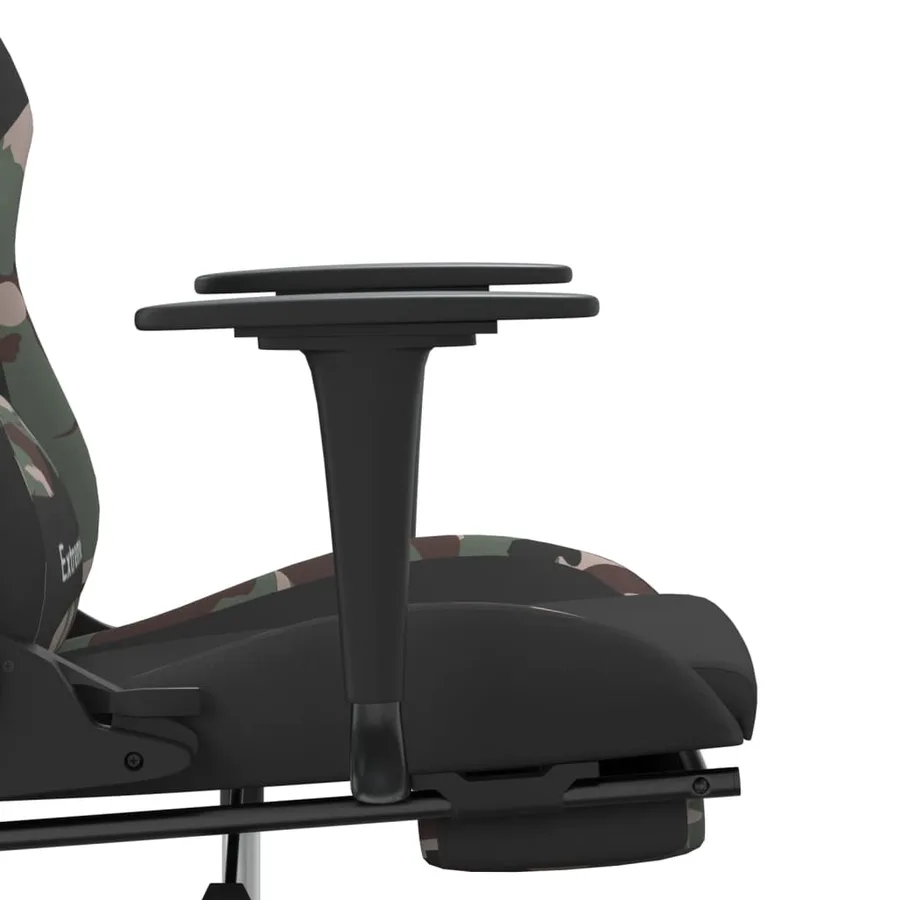 Chaise de jeu avec repose-pied Noir et camouflage Tissu - 11