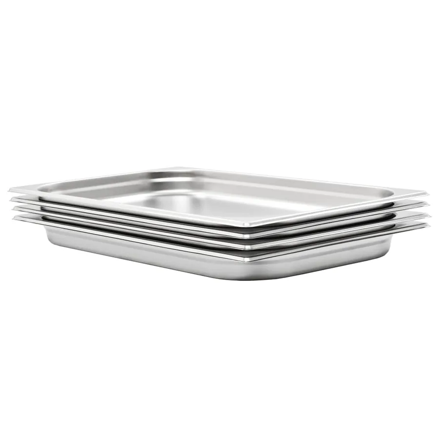 Récipients Gastronorm 4 pcs GN 1/1 40 mm Acier inoxydable