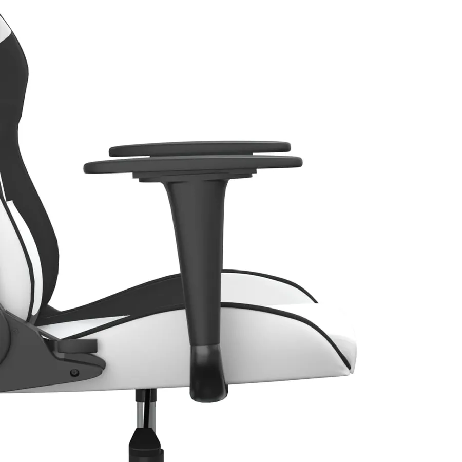 Chaise de jeu de massage Blanc et noir Similicuir - 10