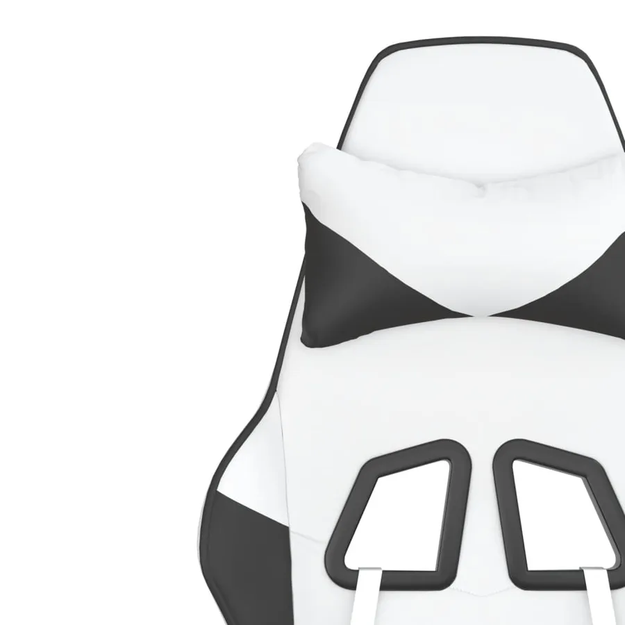 Chaise de jeu de massage Blanc et noir Similicuir - 11