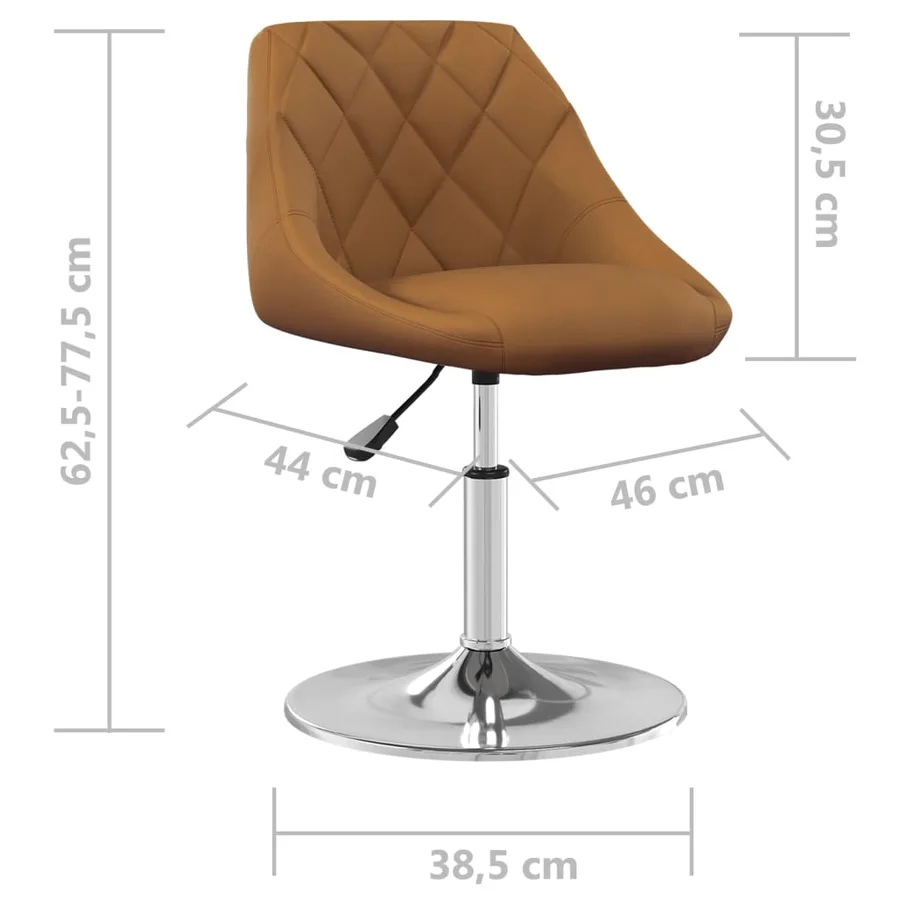Chaises pivotantes à manger lot de 2 Marron Velours - 9