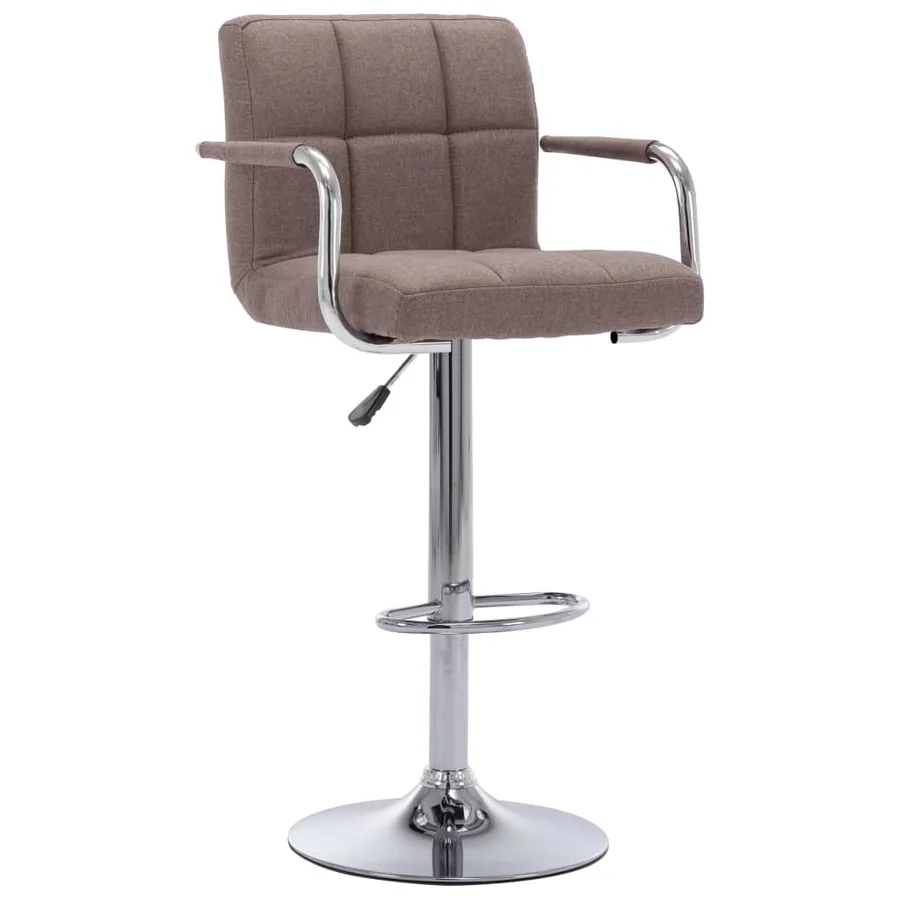 Chaises de bar lot de 2 taupe tissu - 2
