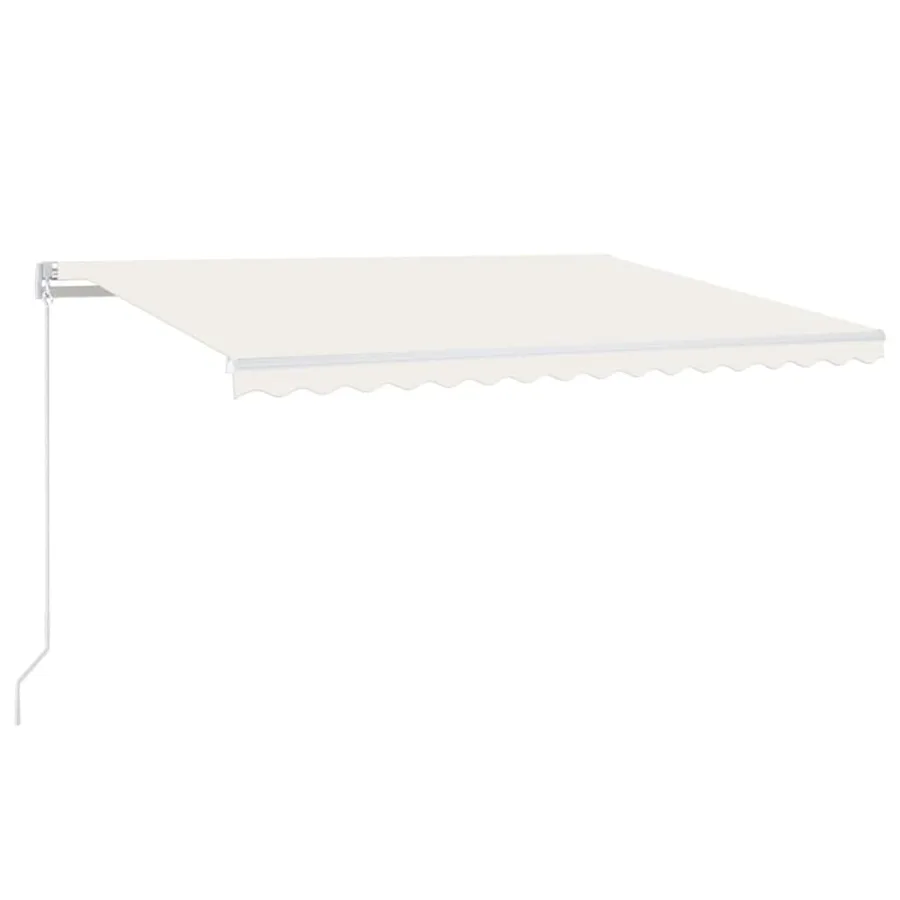 Auvent manuel rétractable avec LED 450x300 cm Crème - 2