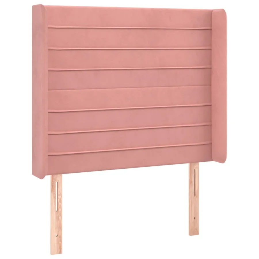 Tête de lit avec oreilles Rose 93x16x118/128 cm Velours - 2