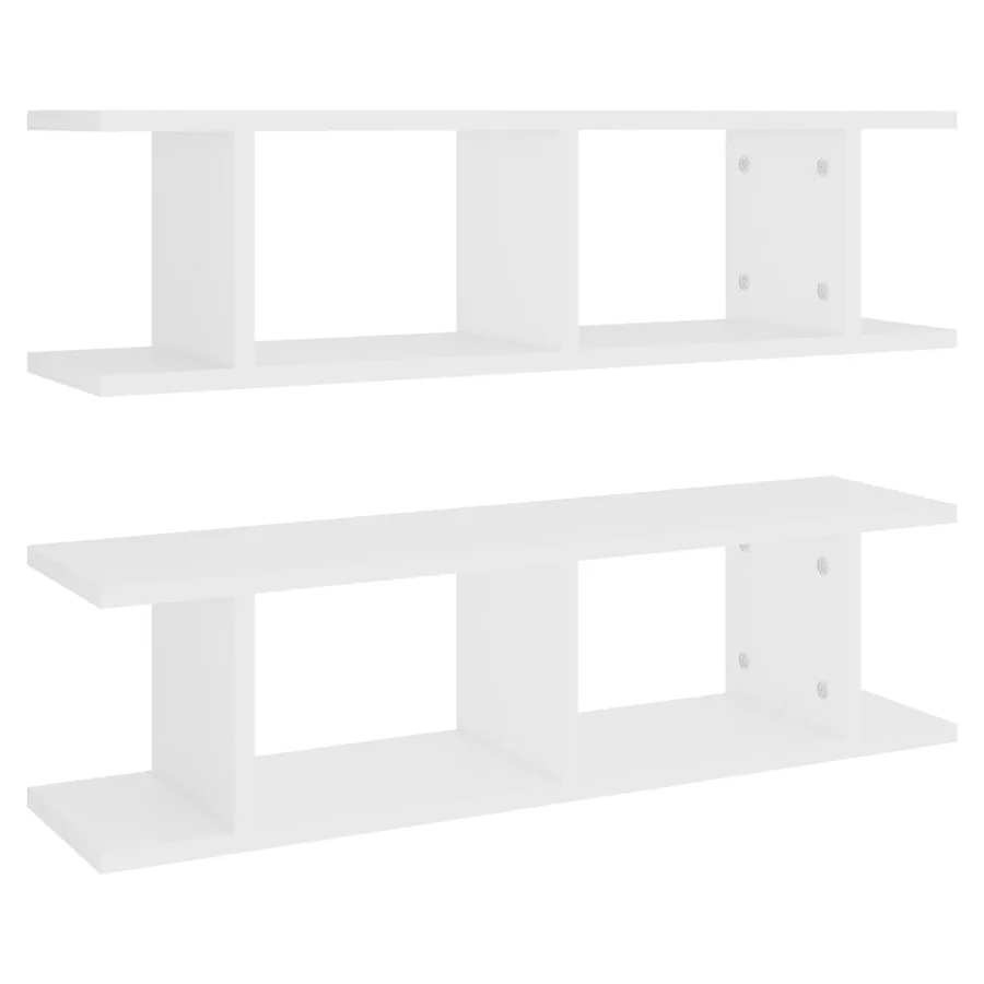 Étagères murales 2 pcs Blanc 75x18x20 cm bois d'ingénierie - 2