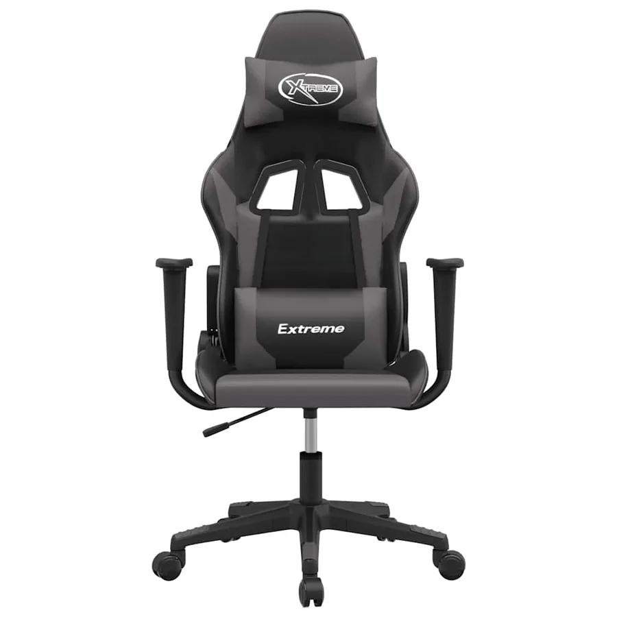 Chaise de jeu Noir et gris Similicuir - 3