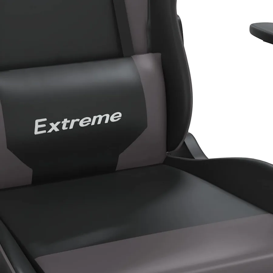 Chaise de jeu Noir et gris Similicuir - 8