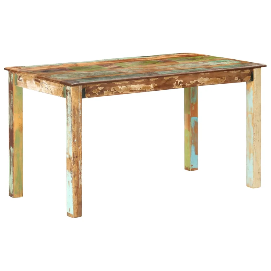Table de salle à manger Bois de récupération solide 140x70x76cm - 10