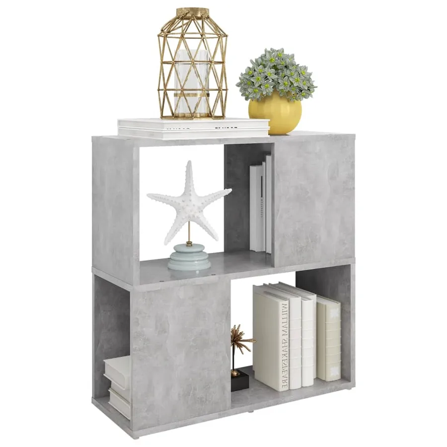 Bibliothèque Gris béton 60x24x63 cm bois d'ingénierie - 5