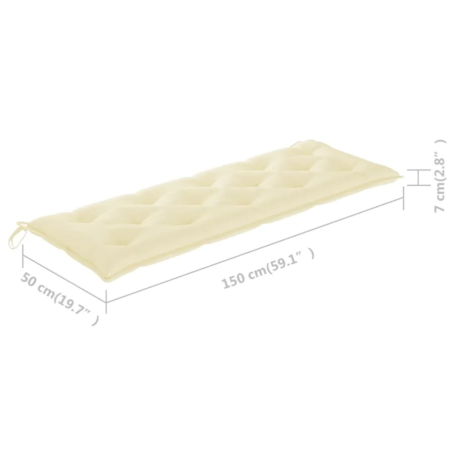 Banc de jardin 3 places avec coussin 150 cm Bois d'eucalyptus - 12
