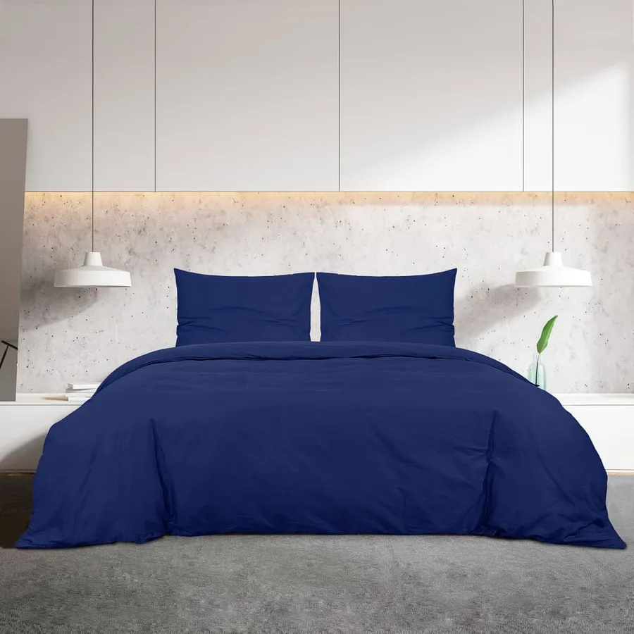 Ensemble de housse de couette Bleu marine 220x240 cm Microfibre - 3