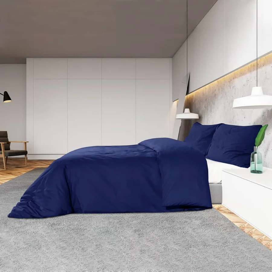Ensemble de housse de couette Bleu marine 220x240 cm Microfibre - 4