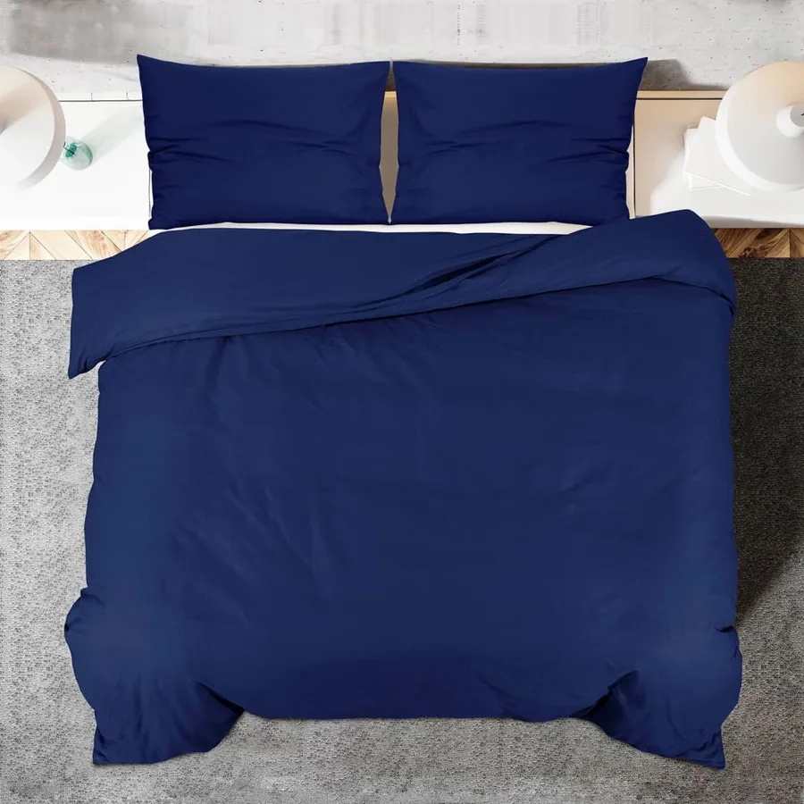 Ensemble de housse de couette Bleu marine 220x240 cm Microfibre - 5