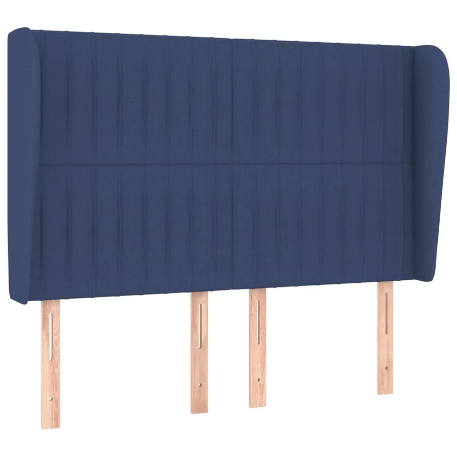 Tête de lit avec oreilles Bleu 147x23x118/128 cm Tissu - 2