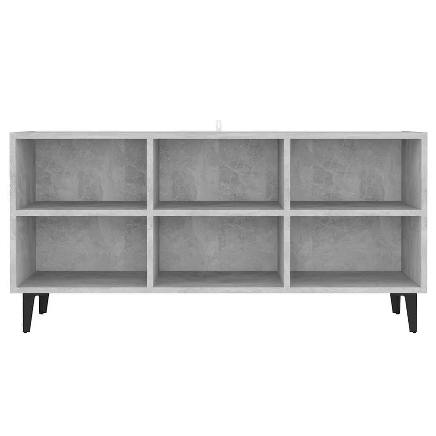 Meuble TV avec pieds en métal Gris béton 103,5x30x50 cm - 4