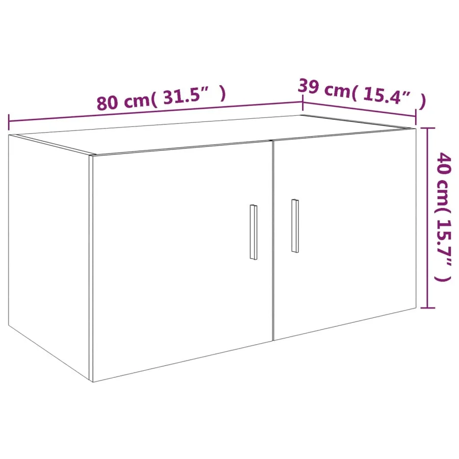 Armoire murale Chêne fumé 80x39x40 cm Bois d'ingénierie - 8